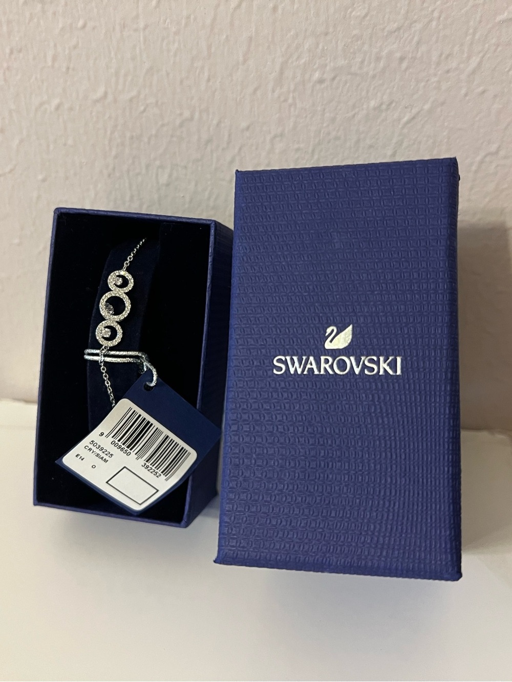 Swarovski Silver Crystal Triple Circle Braclet - Clear Crystal